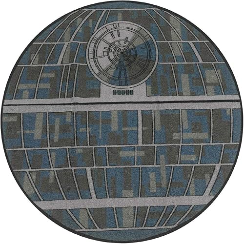 Ukonic Star Wars Galactic Empire Death Star Area Rug | 52-Inch Round Floor Rug