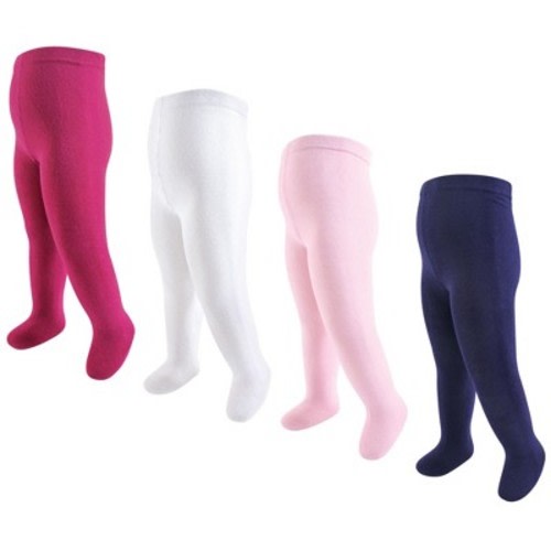 Touched by Nature Baby Girl Organic Cotton Tights, Cream Pink, 0-9 Months