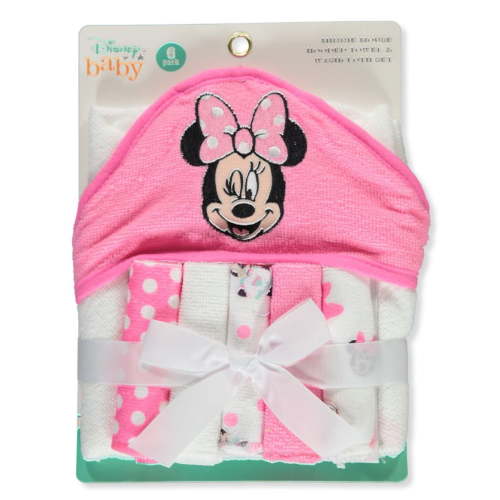 Disney Minnie Mouse Baby Girls' Hooded Towel & Washcloth Set - Pink/Multi, Size: One