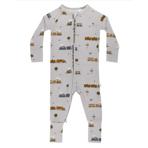 Trains 2-Way Zip Romper 0-3 Months