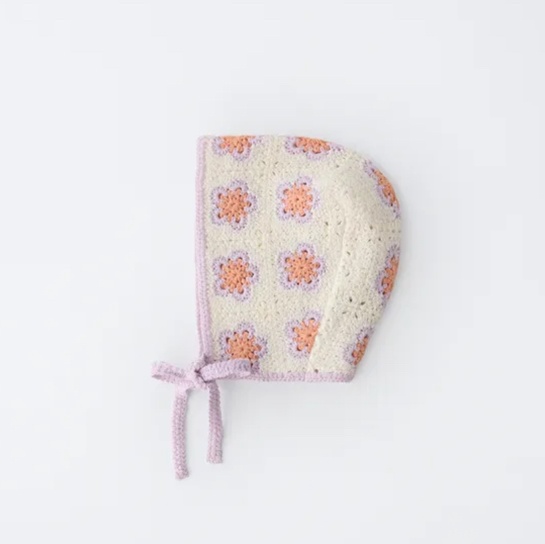 CROCHET FLOWER KNIT BONNET - Ecru | ZARA United States