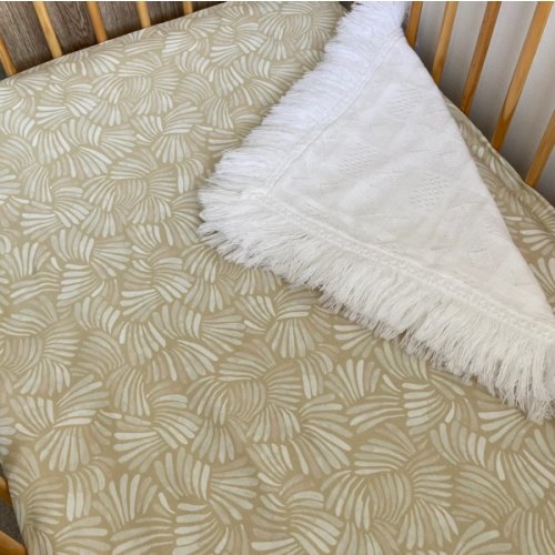 Jersey Cotton Cot Sheet - Sandy Shell