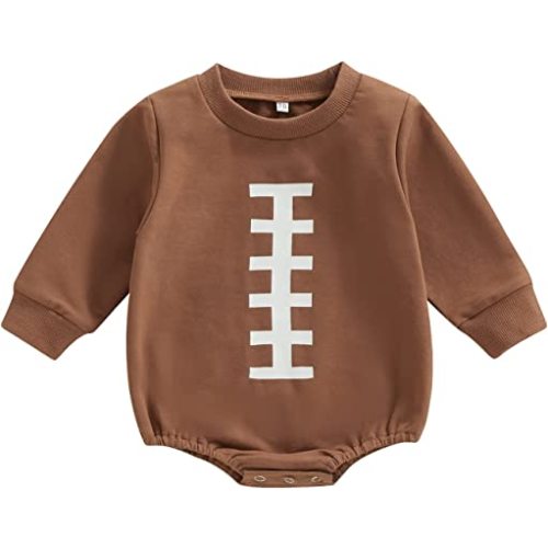 Ayalinggo Baby Football Outfit Toddler Boy Girl Game Day Onesie Bubble Sweatshirt Romper Infant Fall Winter Clothes