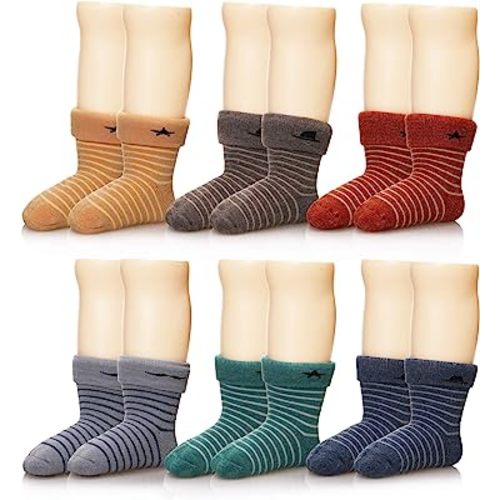 Eocom 6 Pairs Children's Winter Thick Warm Wool Socks Soft Kids Toddler Baby Girls Boy Thermal Crew Socks