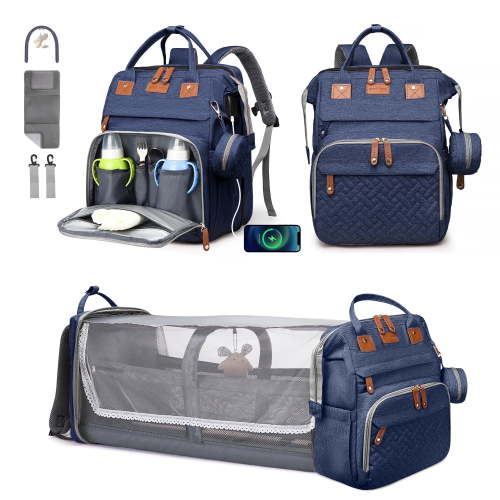 Anoak Baby Diaper Bag Backpack with Changing Station, Large Capacity Baby Bag, Waterproof Travel Backpack with USB Charging Port, Stroller Straps , Baby Shower Gifts