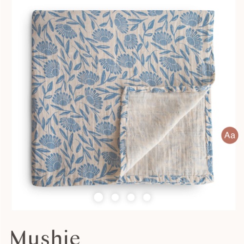 Mushie Organic Cotton Muslin Swaddle Blanket