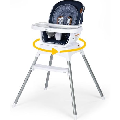 Safety 1st Grow and Go Infant High Chair, Convertible High Chairs for Babies and Toddlers - Rotating Baby High Chair for Eating, Navy Ink