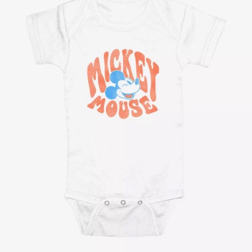 Disney Mickey Mouse Groovy Name Infant Bodysuit - WHITE | BoxLunch