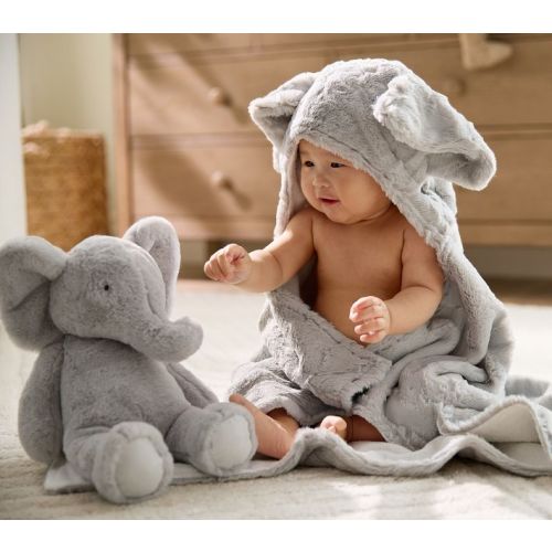 Faux-Fur Animal Baby Hooded Towels