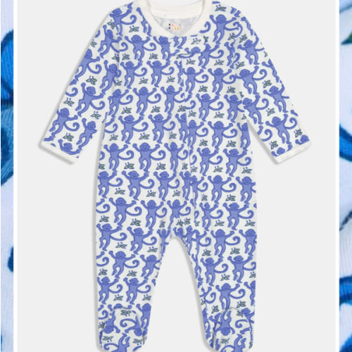 Infant Monkey Zipper Footie