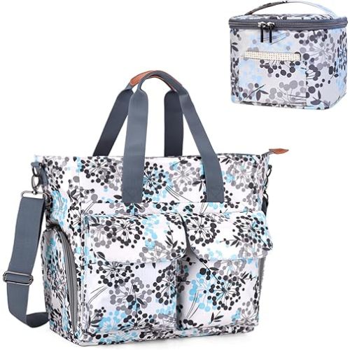 Teamoy Breast Pump Bag with Cooler Bag, Breast Pump Storage Tote with Laptop Sleeve (Up to 14") for Working Moms, Compatible with Spectra S1,S2, Medela, Dandelion(Bag ONLY)
