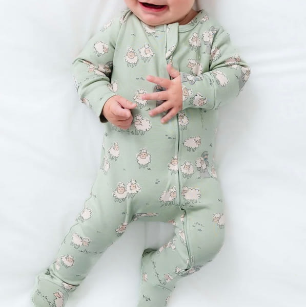 The Lost Sheep PJ Footed Onesie Cotton—Holy Pals
