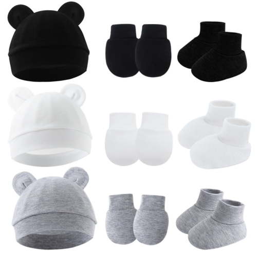 Dalrosia Newborn Hats Mittens and Socks Set Preemie Beanie Hat No Scratch Gloves and Ankle Socks for Infant Baby Boy Girl