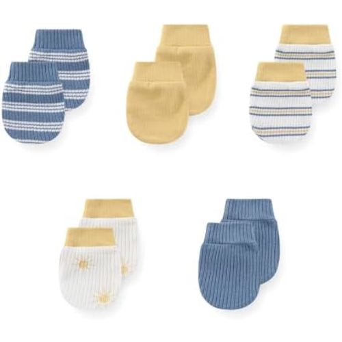 5 Pack Unisex New Born Boy Girls No Scratch Mittens Cotton Soft Baby Gloves Accessory 0-3 Months Infant Essentials