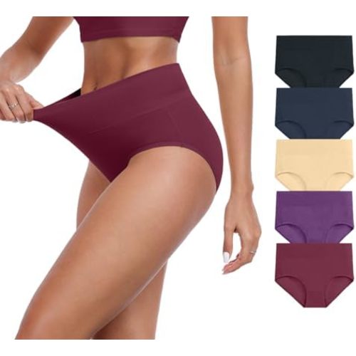 IWOLLENCE Womens Cotton Postpartum Underwear High Waisted Full Coverage Panties Plus Size & Regular