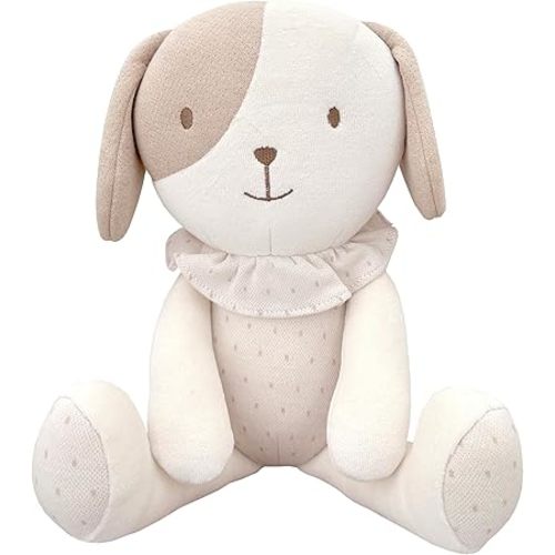 Super Soft Organic Cotton Baby First Friend, Attachment Doll for Baby, Pillow Buddy, Plush Animal Toys, Stuffed Animal Puppy, Honey Frill Puppy