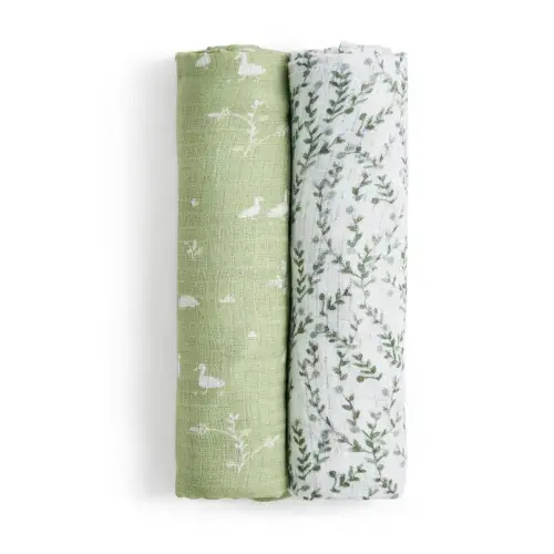 Essentials Silky Soft Swaddle 2-Pack in Nature Friends | aden + anais