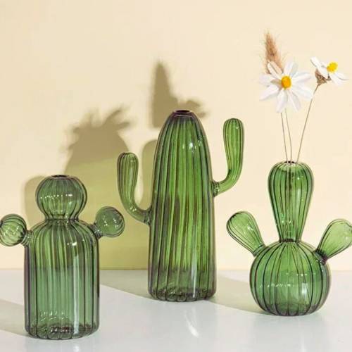 Cactus Desert Glass Vase