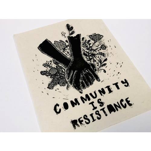 Community is Resistance Lino Style Illusration Block Style - Etsy