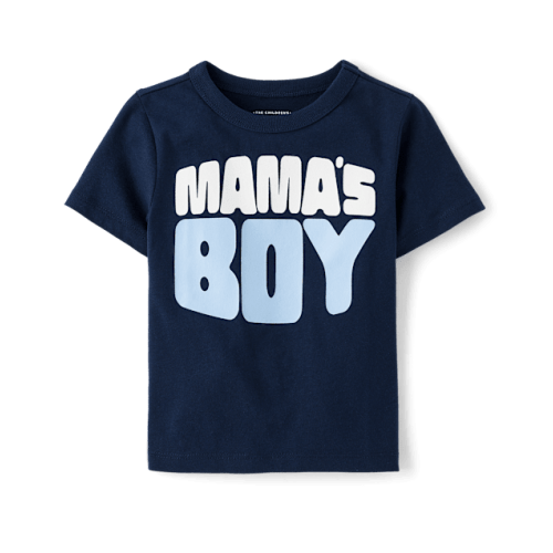 Baby And Toddler Boys Mama's Boy Graphic Tee - Blue