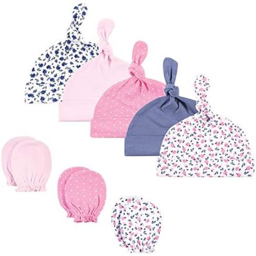 Hudson Baby Unisex Baby Cotton Cap and Scratch Mitten Set