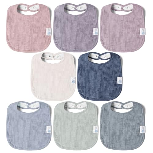 lulumoon Muslin Baby Bibs 100% Cotton Baby Bandana Drool Bibs for Teething and Drooling