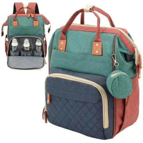 Baby Diaper Bag Backpack, Diaper Bag for Dad Mom , Insulated Milk Bottle Pockets, Pacifier Case, Large Diaper Bag for Travel (Colorful)