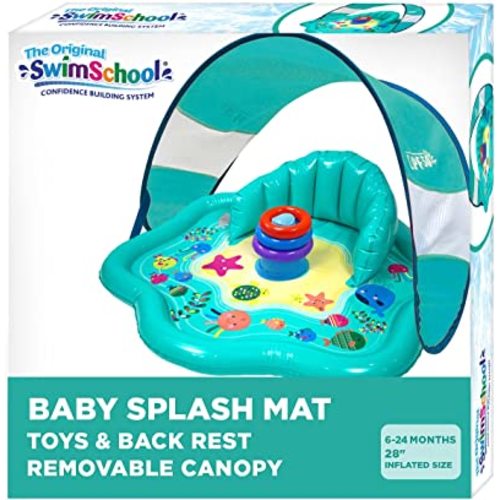 SwimSchool Infant Baby Pool Floats, Free Swimming, Super Buoyant – Ages 6-24 Months – Multiple Colors/Styles – Adjustable Canopies and Seats, Splash & Play Baby Floaties