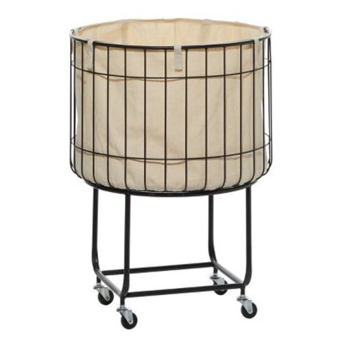 25.75''x19.25'' Contemporary Metal Storage Cart Off White - Olivia & May