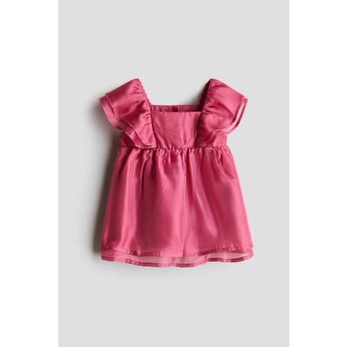 FLOUNCED SATIN DRESS