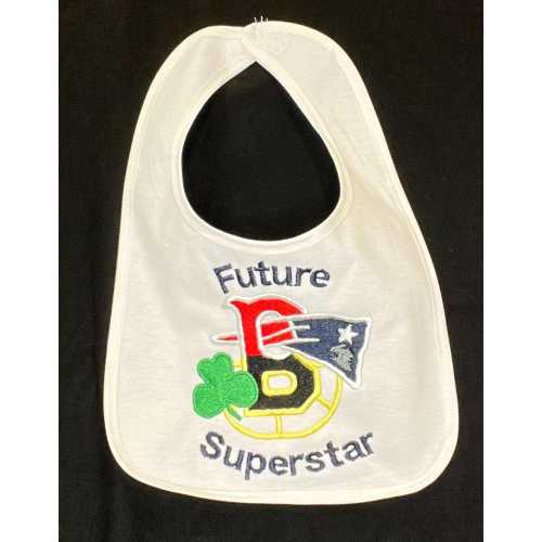 Boston sports baby bib