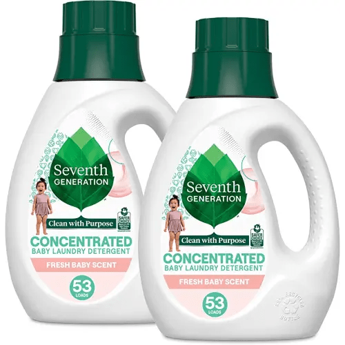 Seventh Generation Concentrated Baby Laundry Detergent, Fresh Scent, 40 Fl Oz, Pack of 2