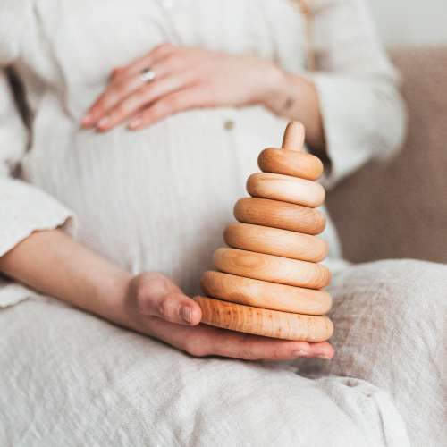 Wooden Stacking Pyramid - Circle Toy - Christmas Gifts For Toddlers