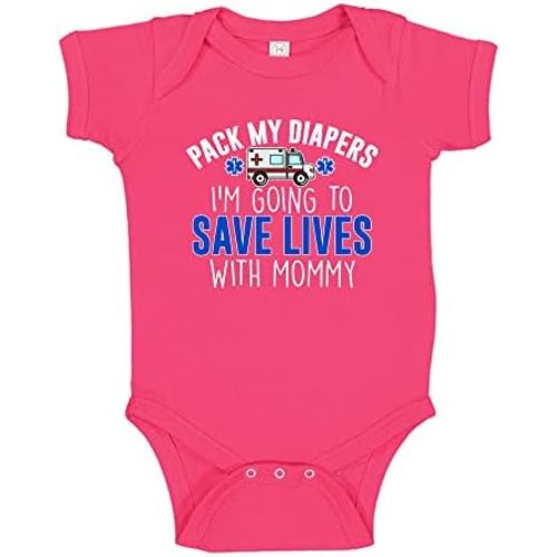 I'm Going to Save Lives with Mommy EMT or Paramedic Baby One Piece Or Toddler T-Shirt Ambulance Baby Clothes