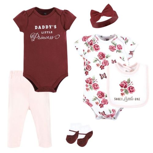 Hudson Baby Infant Girl Cotton Layette Set, Sweet Roses, 3-6 Months