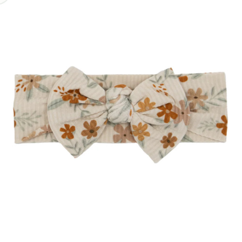 Autumn Floral Small Ribbed Bow – Brave Little Ones