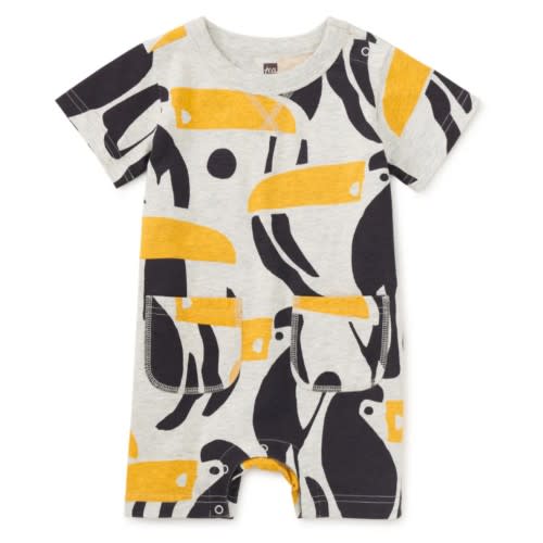 Double Pocket Baby Romper - Toucan Cut Out by Tea Collection – Pacifier Kids Boutique