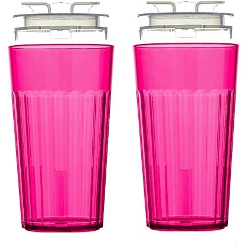 Reflo Smart Cup (Red 2-Pack) Open Training Cup, Toddler Cup, No Suction 6oz, 360 Control-Flow, USA MADE Premium High-Impact Plastic
