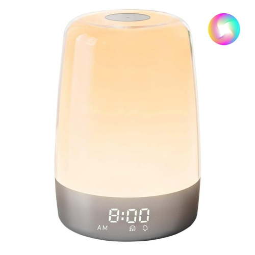 Arsvita Touch Wake Up Night Light with Sunrise Simulation Alarm Clock, 3 Ways Dimmable Warm White Bedside Lamp for Kid Bedrooms RGB Ambient Table Nightstand Light,Sleep Aid Snooze Timer Mode