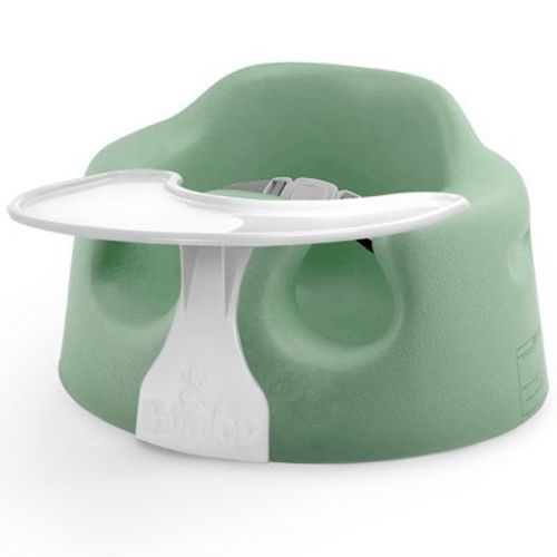 Bumbo Baby Floor Seat, Portable Infant Sit Up Activity And Eating Chair With 3 Point Adjustable Harness And Play Top Tray Attachment, Hemlock