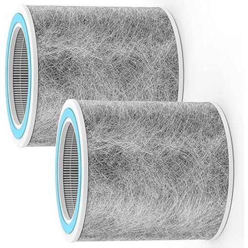 2 Pack Replacement Hepa Filters Compatible with Shark HC450, HC450C, HC451, HC452, HC452C, HC455, HP100, HP100C, HP102, HP102C, HP105, UA455 Air Purifier Part # HE1FKPET HE1FKBAS HE1FKBASMB
