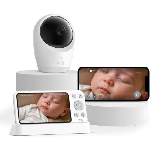 eufy Security Baby Monitor E21 with 4K UHD Camera, 5'' 720p Display 8X Zoom 24/7
