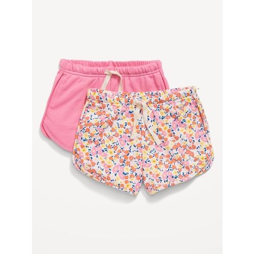 Functional Drawstring French Terry Pull-On Shorts for Toddler Girls