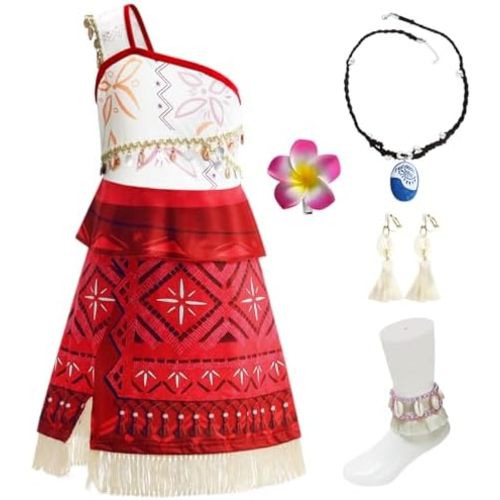 Esvaiy Moana Dress Up Costume for Girls, Fancy Princess Costumes for Halloween Christmas Birthday Party