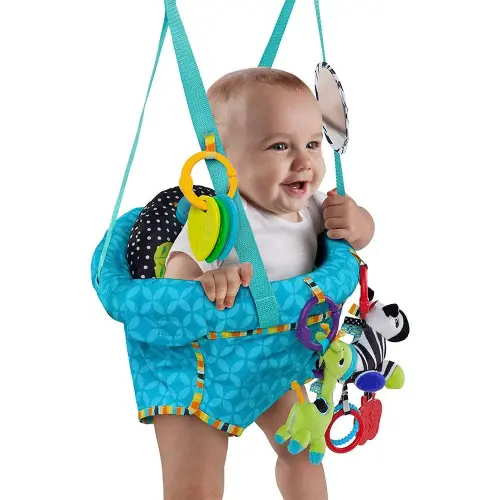 Bright Starts Bounce 'n Spring Deluxe Door Jumper for Baby with Adjustable Strap, 6 Months and Up, Max Weight 26 lbs