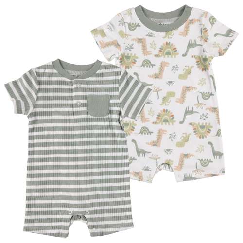 Chick Pea Baby Boy 2 Pk Rompers, Sizes Newborn-18 Months