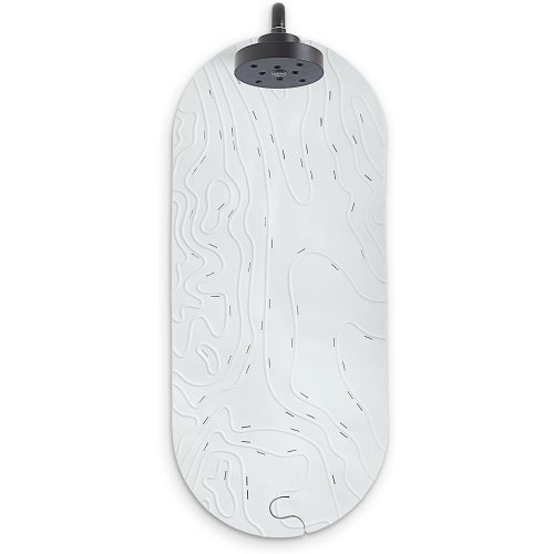 Boon GRIFFLE Textured Non Slip Baby Bath Tub Mat, Hanging Hook & Drain Holes, Bath Mat, Gray - Griffle
