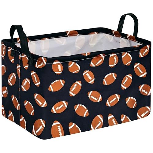 MAIZMZ Kids Football Basket,Baby Nursery Bins Boys Storage Basket,Room Decor,Closet Shelf Basket Toy Organizer Bins Cute Laundry Hamper(American football