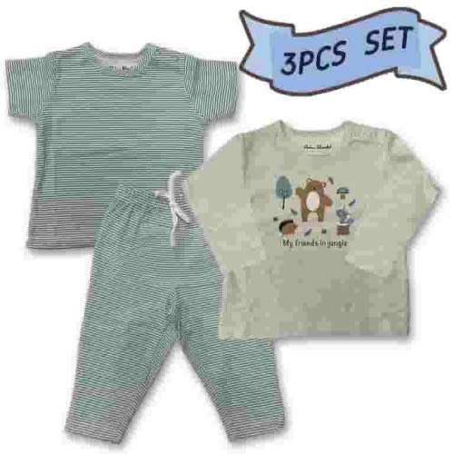 Baby Bright Newborn Essentials Must Have newborn stuff – Going Home Outfit, Newborn Outfits, Preemie Outfits, Gift for newborn, Baby Shower Gift, 3-Pcs Set, Blue Gray