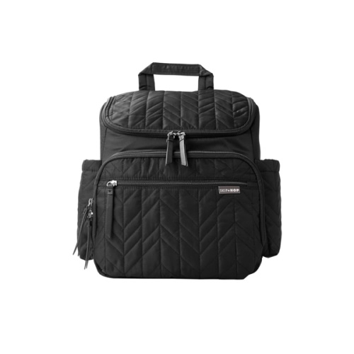 Skip Hop Diaper Bag Backpack: Forma, Multi-Function Baby Travel Bag with Changing Pad & Stroller Attachment, Jet Black